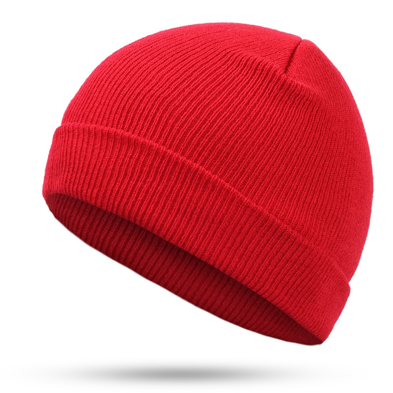 Hatt hip-hop häckmössa röd blå svart orange lila stretch stickade mössor höst vinter hattar för man kvinna skidmössa huva