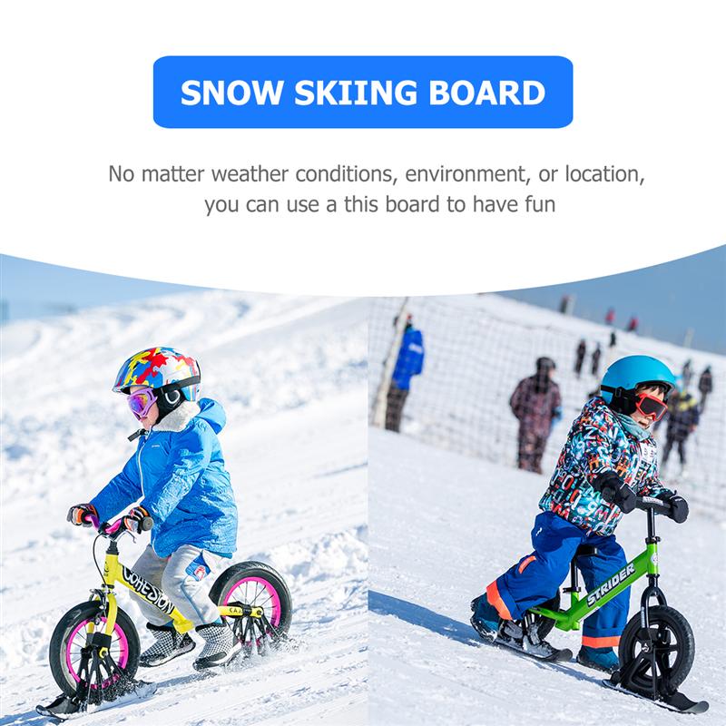12- tommer balance cykel ski slæde til børn 2 stk cykelhjul mount skiløb snowboard vinter udendørs sportsartikler ski board