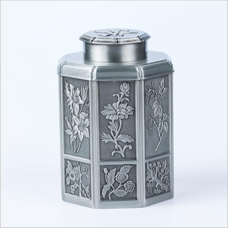 Chinese style metal alloy tea storage box tin tea canister tea box metal for tea storage CYG02