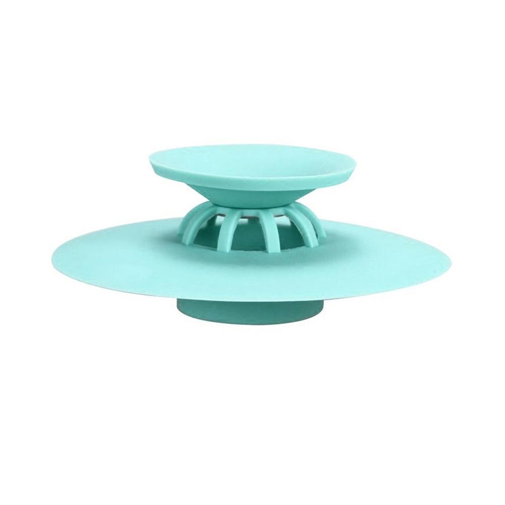 Filtre anti-blocage pour attrape-cheveux et eau, en silicone, pour cuisine, salle de bain, siphon de sol: Vert