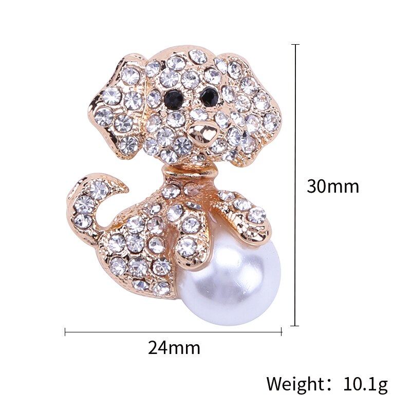 Classique cristal Camel chat chien abeille Animal strass broche broches Antique or métal écharpe épingles bijoux fête vêtements décors: Dog 01