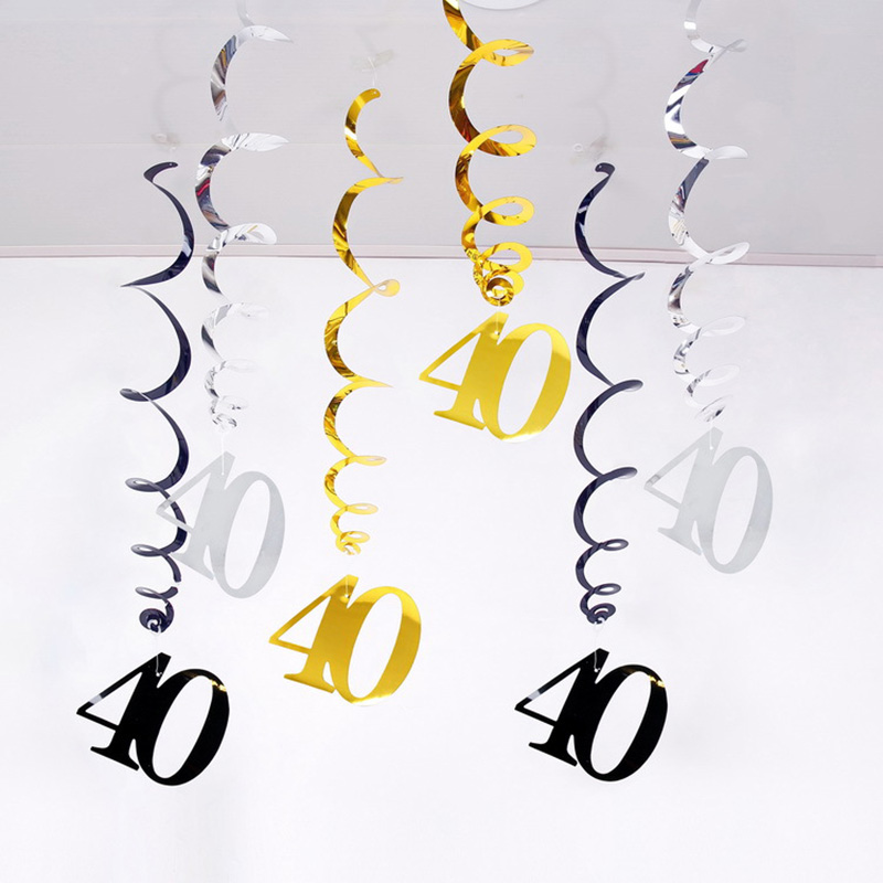 Happy Birthday 40 Year Old Disposable Tableware Black Gold Plate Tablecloth Banner For 40th Birthday Party Decorations Supplies: Deep Sapphire