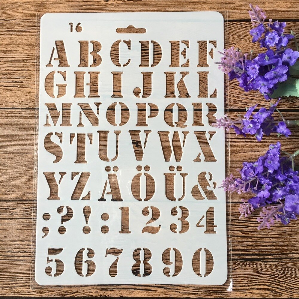 1Pair 27cm Alphabet Letters 2 DIY Craft Layering Stencils Painting Scrapbooking Stamping Embossing Album Paper Template
