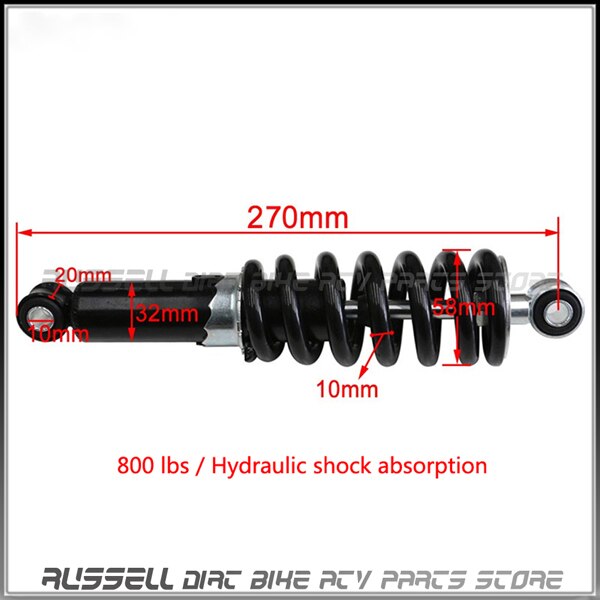 Motorcycle Hydraulic Shock Absorber Suspension 240mm 250mm 260mm 270mm 290mm for Cross Dirt Bike ATV QUAD Accessories Motocross: 270mm