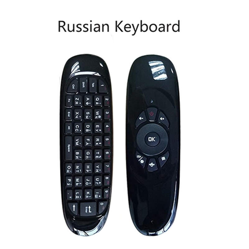 C120 2.4G Gyroscoop Air Mouse Mini Wireless Keyboard Rusland Engels Voor Android Smart Tv Box Pc Windows Mac Remote controle: C120 Russion Version