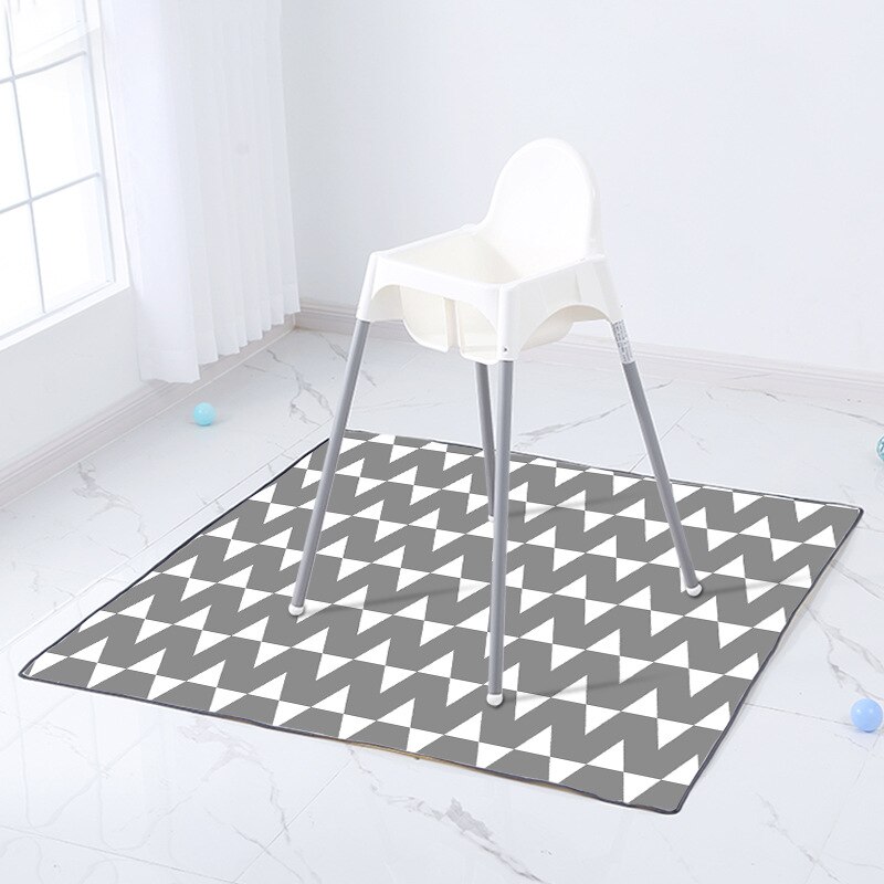 Tapis de jeu carré pour bébé, 130x130cm, décor de chambre de fille, zone de jeu, chevet, chaise haute, grands tapis: B