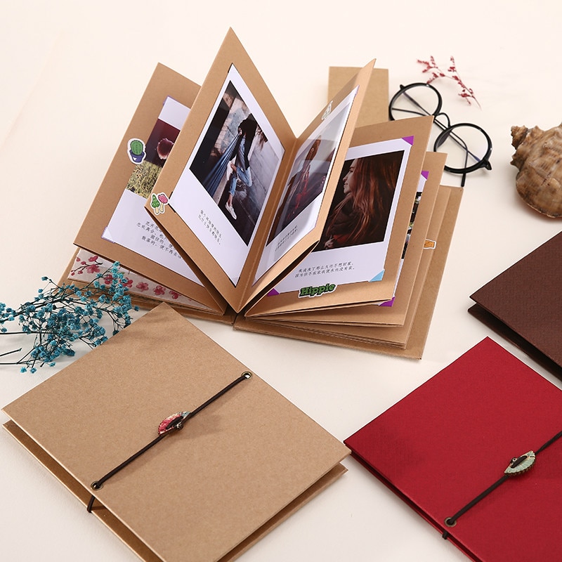 Multi-layer Folding Rope Binding Manual Lock Album Accordion Pasted Kraft Paper Folding Graduation Collection