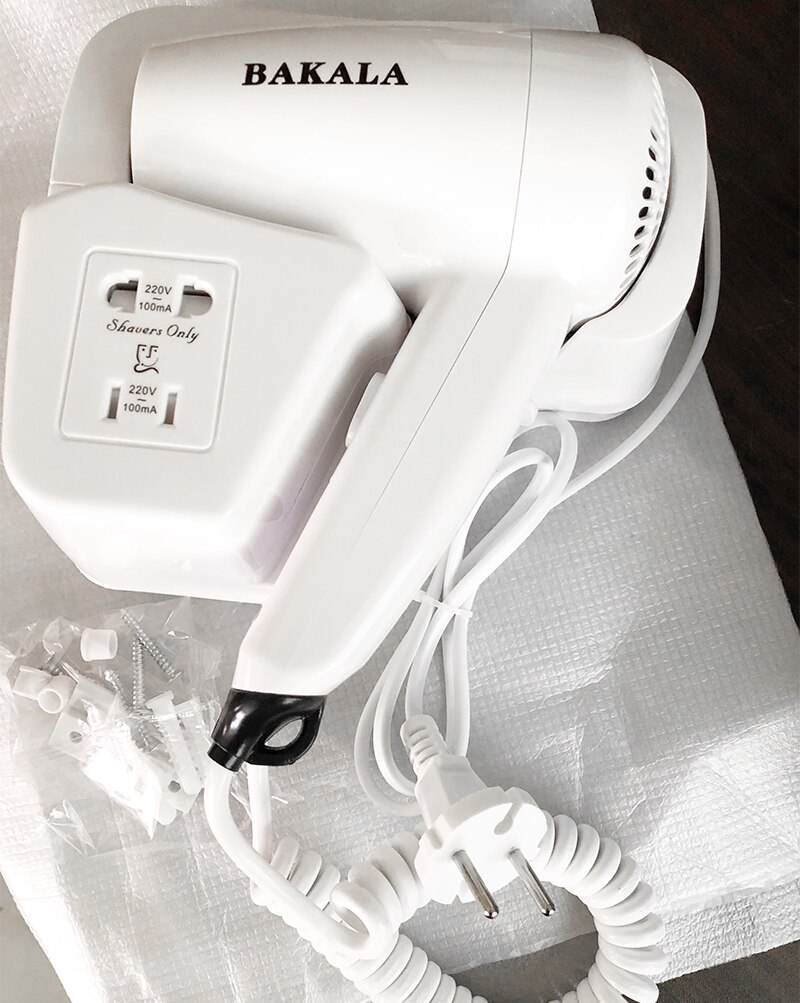 EU CN Plug 110V 220V Dry Hotel Bathroom Home Bathroom Hair Dryer Dry Skin Hanging Wall Mount Hair Dryer