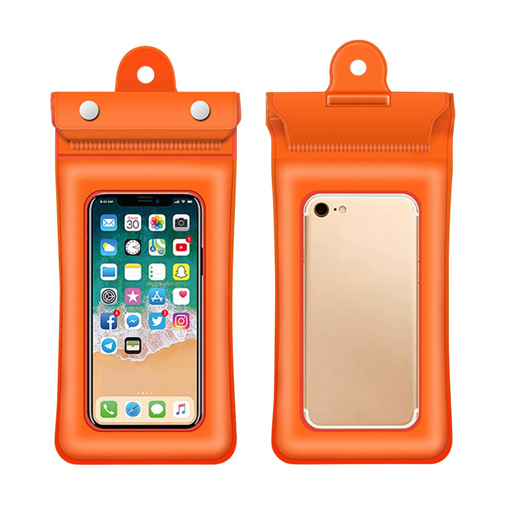 Waterdichte Tas Touchscreen Mobiele Telefoon Opbergtas Drie-Layer Verzegelde Opblaasbare Mobiele Telefoon Waterdichte Tas # YL5: Orange