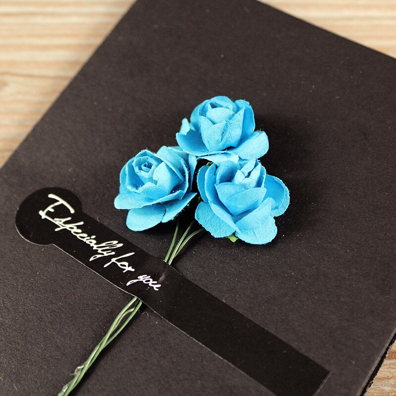 5pcs handmade paper flower message card DIY retro kraft paper flower universal greeting card birthday