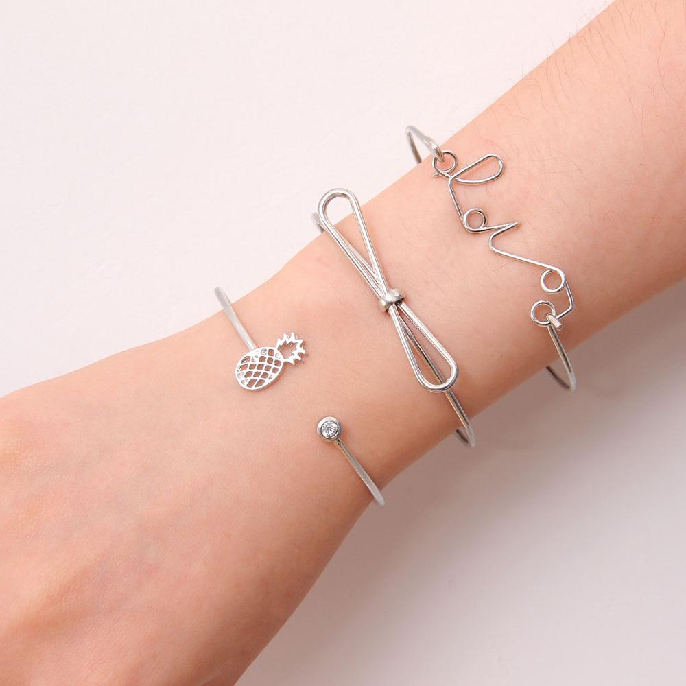 Bohemian Bladeren Knoop Ronde Ketting Opening Gouden Armband Set Vrouwen Mode Kleding Sieraden Valentijnsdag: SL999