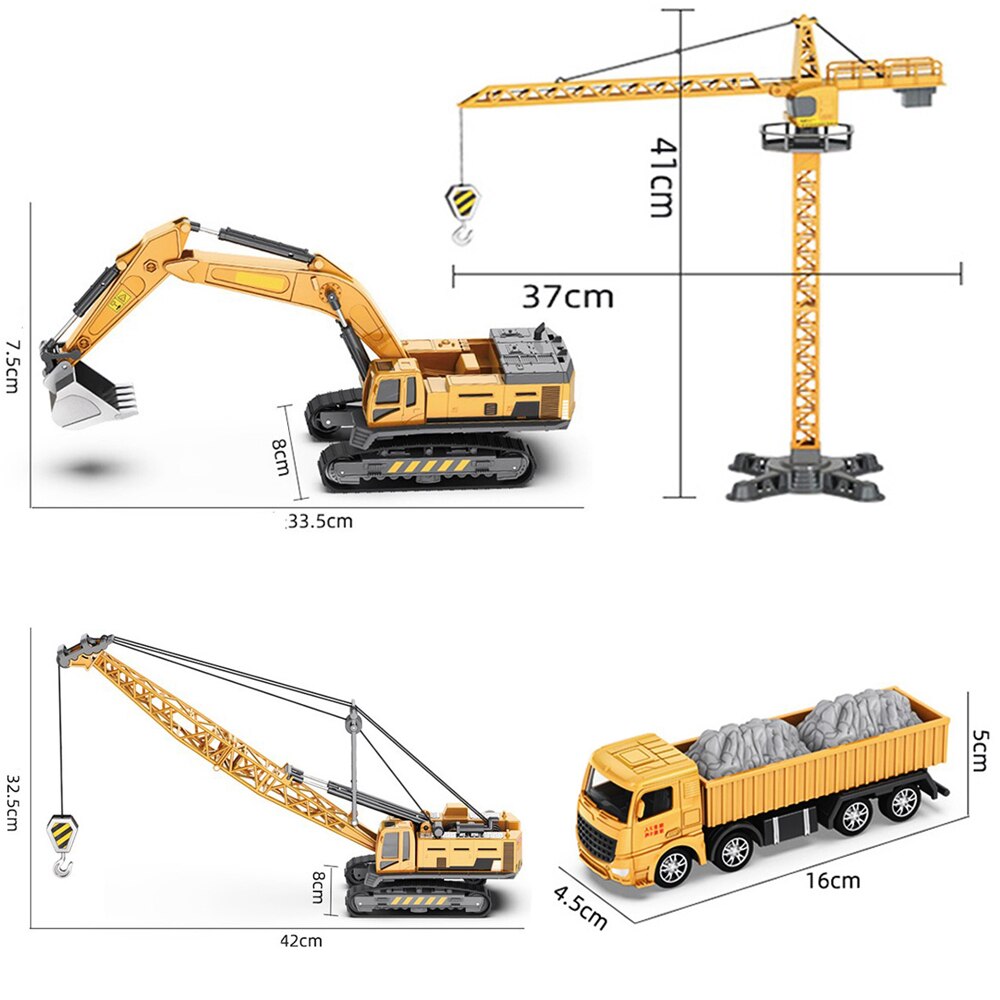 Ingegneria della lega Bulldozer gru costruzione camion RC Tower Designer per ragazzi gioca escavatore veicoli auto Set giocattoli per bambini