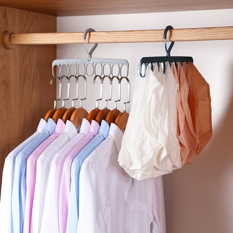 9-hole Clothes Hanger Magic Multi-port Support Hangers Clothes Drying Rack Multifunction Plastic Clothes Hangers Storage Hangers