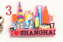 Mjuk rabber kylskåpsmagneter shanghai stad naturskön rundtur souvenirer kylskåp magneter kinesisk stil kylskåpsmagnet souvenir: 3