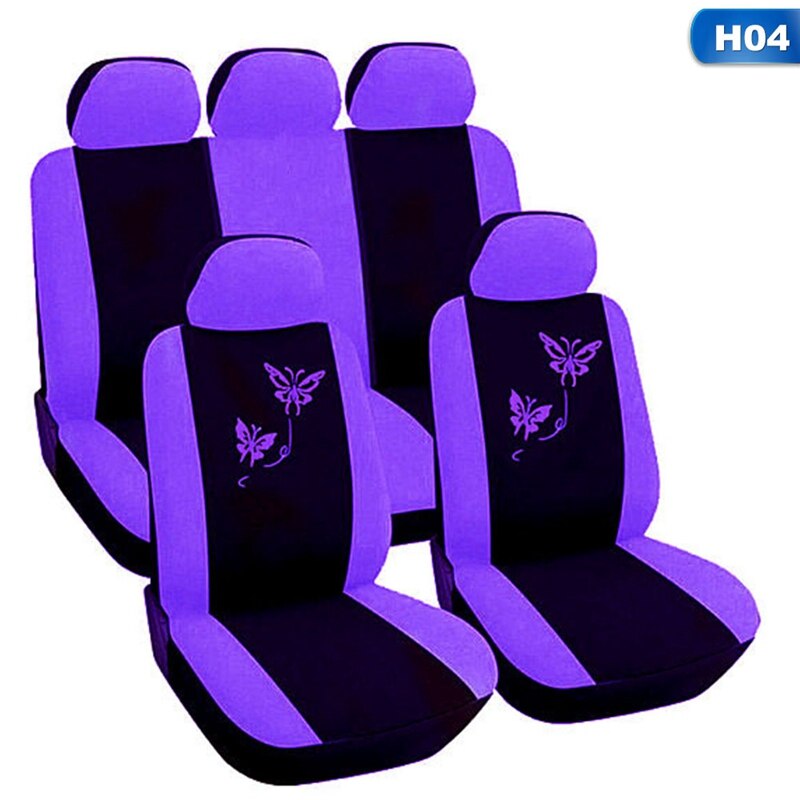 4/9 Stks/set Universele Auto Stoelhoezen Vlinder Borduurwerk Auto-Styling Vrouw Stoelhoezen Auto Interieur Accessoires: H04