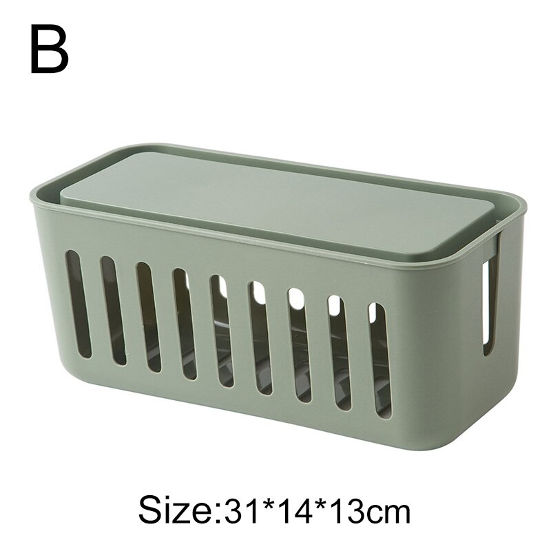 Pojemnik z drutu z tworzywa sztucznego pojemnik robić chowania kabli skrzynka przyłączowa schowek na kable potrzeby domowe Dom dekoracje Organizer: zielony