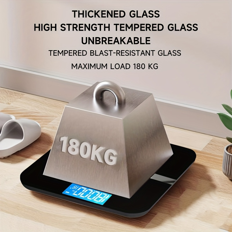 Bathroom Scale, LED Backlit Display, Thickened Glass Electronic Scale, Fitness, Outdoor Places, Home and Dormitory Small Scale