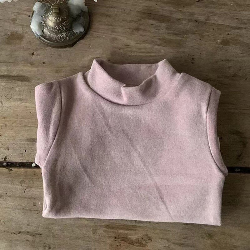 Baby T-shirt Katoenen Baby Lange Mouw Dieptepunt Shirt Effen Kleur Kinderen T-shirt Voor Jongens Tee Meisjes Blouse Kinderen kleding: pink / 3T  100cm