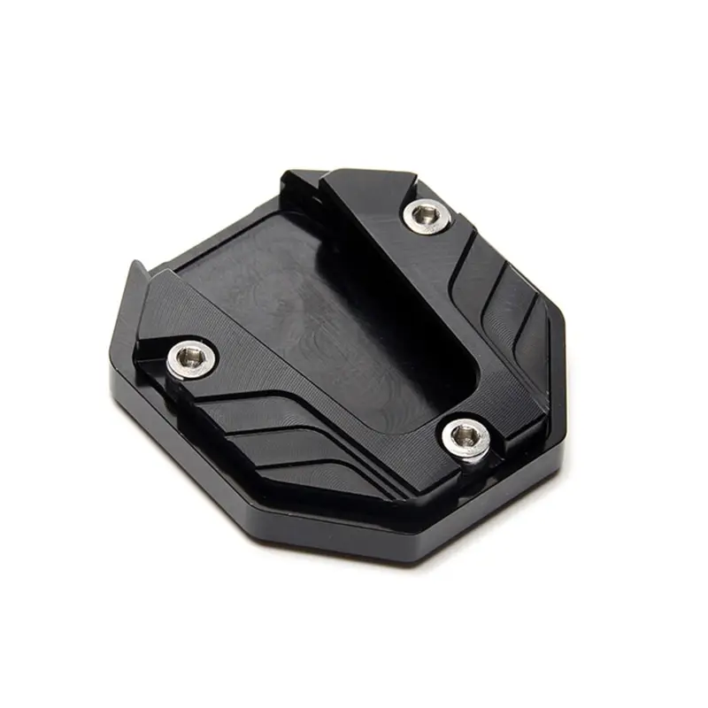 Aluminium Motorfiets Fiets Kickstand Extender Anti-Slip Voet Zijstandaard Verlengstuk Voetsteun Voor Motorfiets Crossmotor: Black