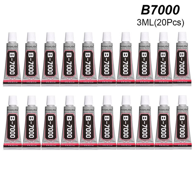 10 pz 3ml E8000 colla resina epossidica tessuto strass scuola Scrapbooking B7000 adesivo Super forte B6000 trasparente cianoacrilato 502: B7000 3ML 10Pcs