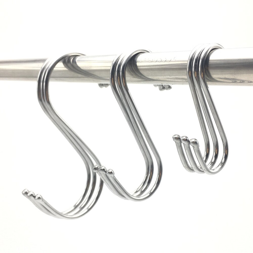 Gancho colgante de acero inoxidable en forma de S de 10 Uds. Para colgar ropa de cocina