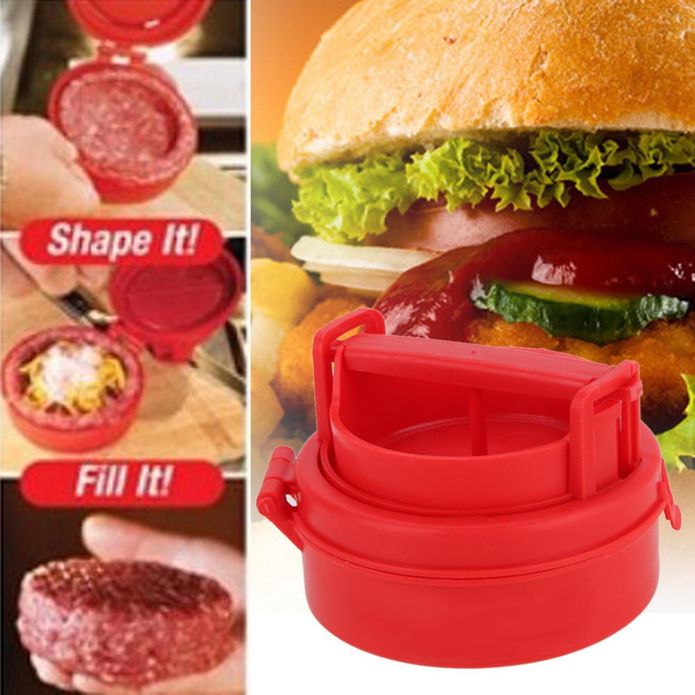 Keuken Gereedschap Gevulde Burger Druk Hamburger Grill Bbq Patty Maker Plastic Koken Accessoires Diy Vlees Gevogelte Gereedschap