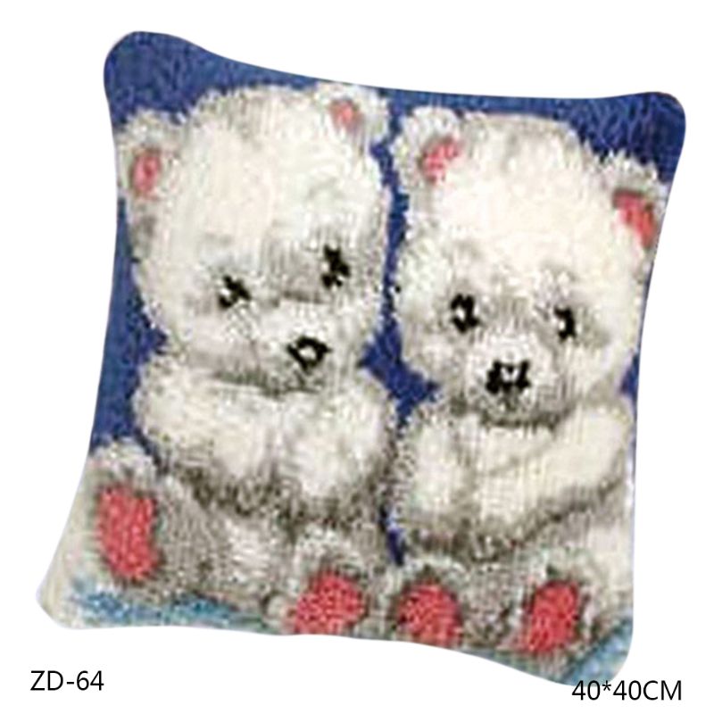 Animal Series DIY Latch Hook Rug Kit 3D Segment Embroidery Pillow Wool Cross Stitch Carpet Set