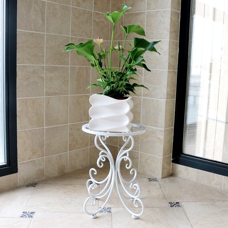 Soggiorno di fiori in ferro battuto In piedi telecamera costruito-in cremagliera in ferro battuto a pavimento balcone appeso fiore di orchidea vaso di fiori