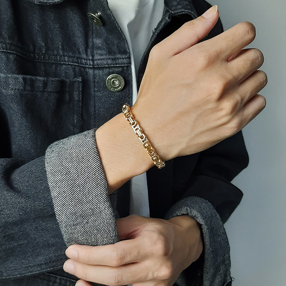 Mais novo 316l pulseira de aço inoxidável das mulheres dos homens wholelsale pulseira 4mm cor ouro masculino mão elo corrente pulseira hip hop jóias