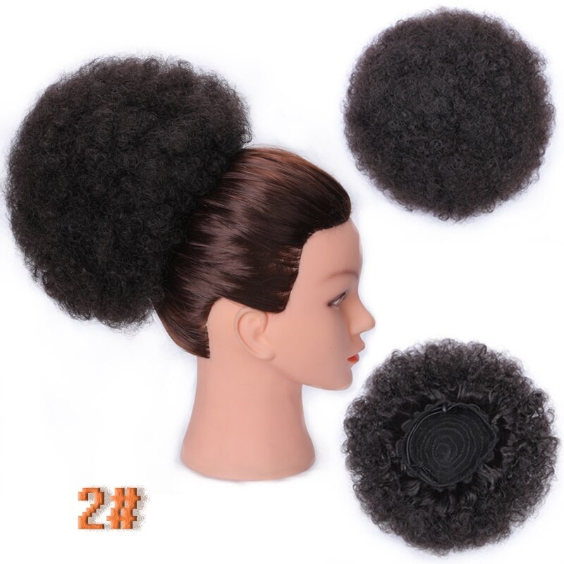 Lisigirl 10 tommer høj puff afro krøllet paryk hestehale snøre kort afro kinky hestehale klip i syntetisk kinky krøllet hår knold: Nc /4hl