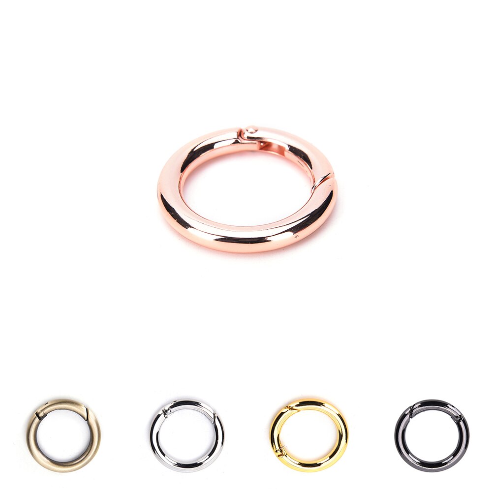 1 stk rund karabinkrok snap clip trigger fjær nøkkelring bucklespring o ring bag hook o ring for bags diy bag accessories
