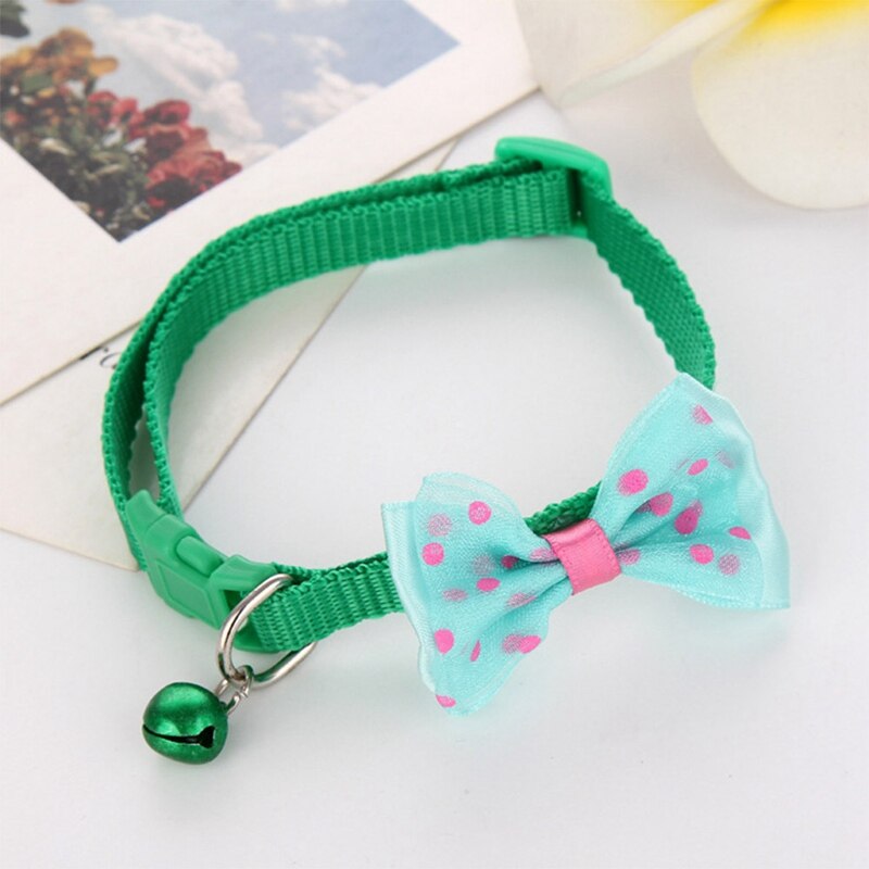 1pc couleur bonbon réglable nœud papillon cloche nœud papillon collier cravate chiot chaton chien chat animal de compagnie directe
