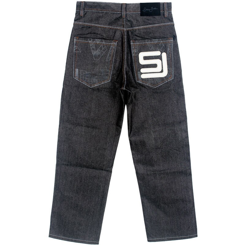 Sorte baggy jeans til mænd hip hop cholyl skateboard bukser løs stil ægte hiphop rap jeans dreng