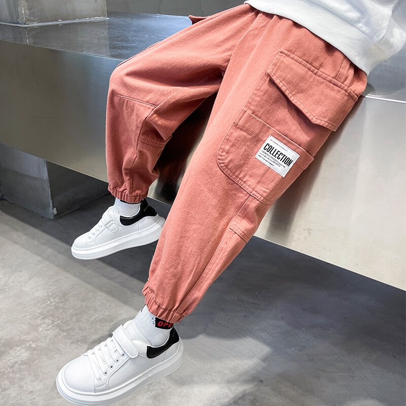 Pantalones deportivos para niños grandes, ropa de chándal informal de cintura elástica para adolescentes, 8, 10, 12 y 14 años, LX38