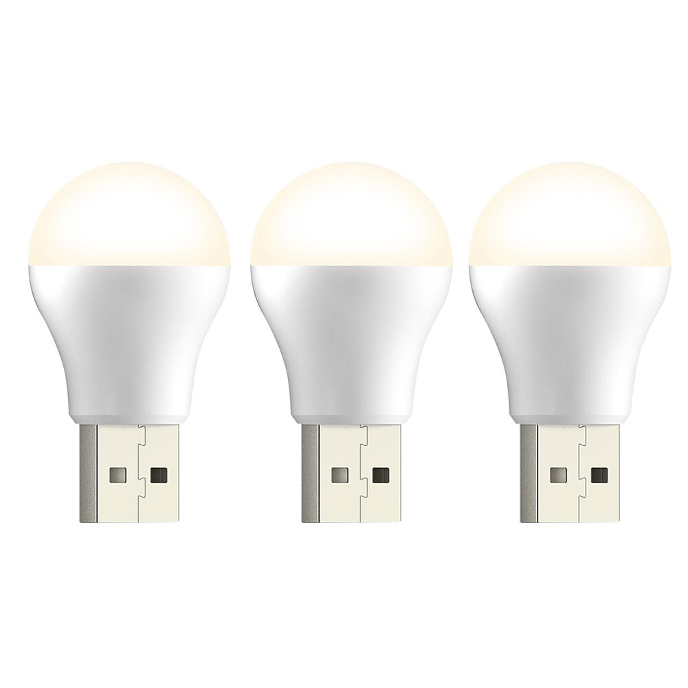 Usb Plug Nachtlampje Draagbare Usb Kleine Boek Lampen Led Leeslamp Oogbescherming Bureaulamp Voor Huishouden Nachtkastje Slaapkamer: 3Pcs Warm