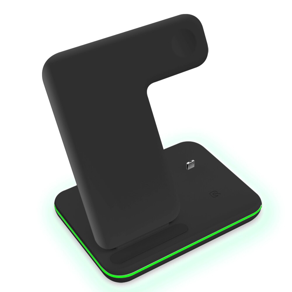 Fdgao 3 em 1 15 w qi rápido carregador sem fio estação doca para iphone 11 pro xr xs max x para apple assista 5 4 3 2 1 airpods pro: 15W Black