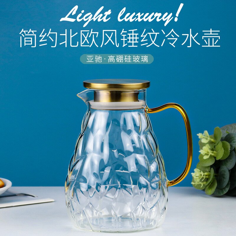 Nordic cold water kettle explosion proof high temperature resistant large capacity glass pot household juice pot