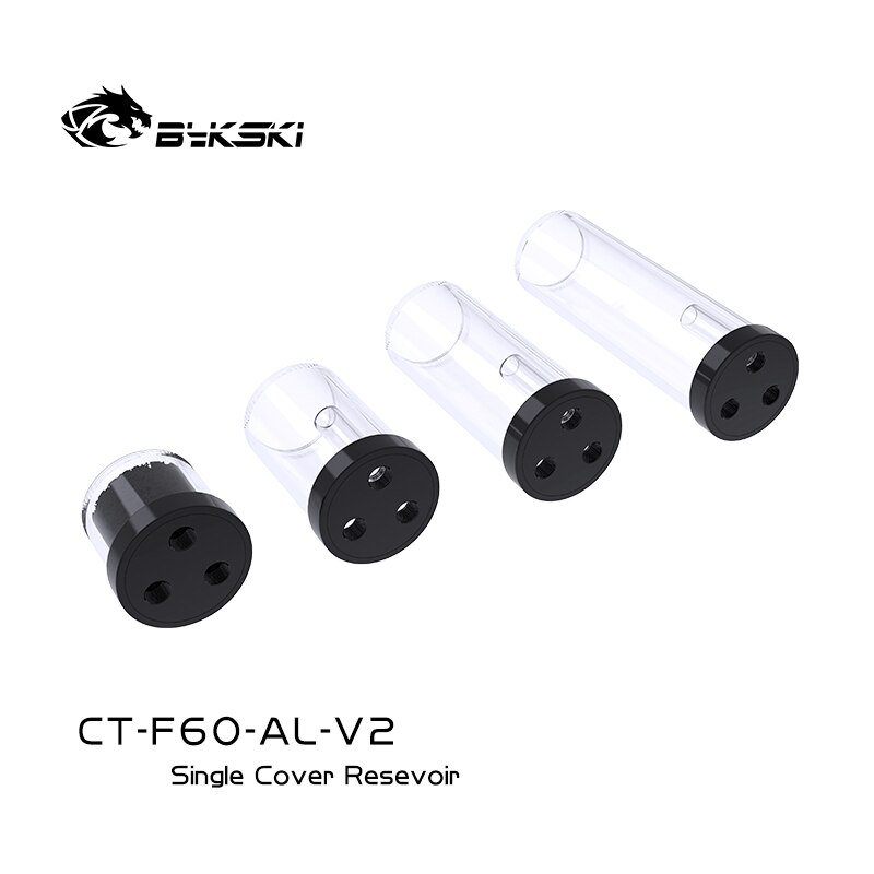 Bykski CT-F60-AL-V2 60MM/100MM/150MM/200MM 3 Löcher Einzigen Abdeckung transparent Zylinder Reservoir, wasser Panzer Kompatibel Multi Pumpe