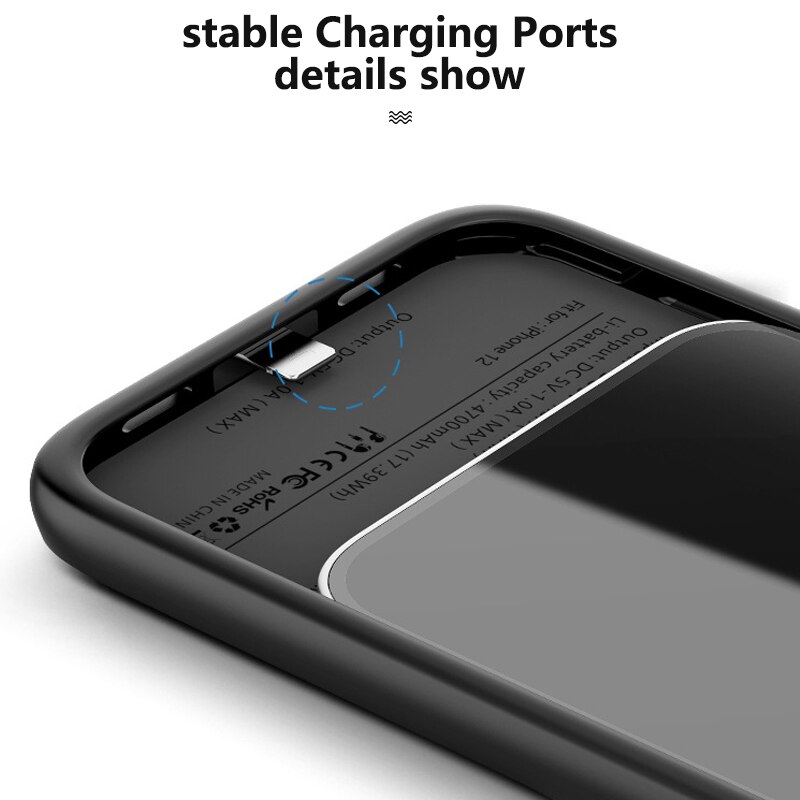 Funda de cargador de batería de 6800mAh para iPhone 13, 12, 11, Mini Pro Max, funda de carga de Banco de energía delgada de respaldo externo