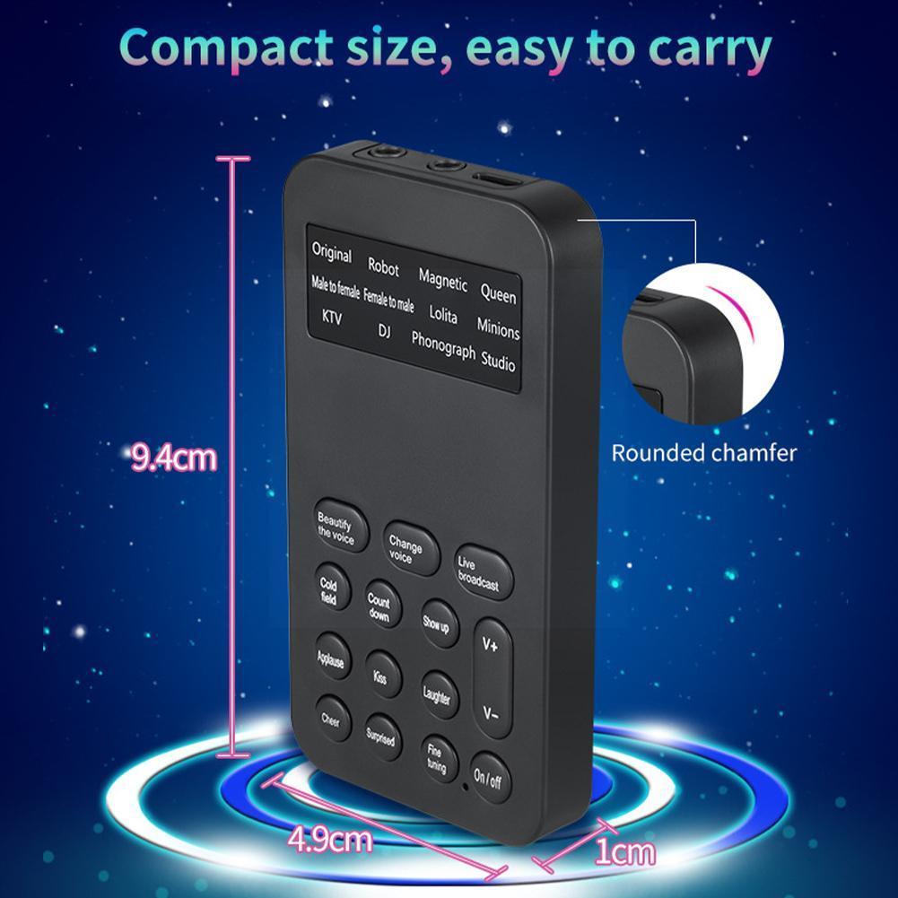 Universeller stimmverzerrer für handy und pc, mini-soundkarte, tragbar 8 funktion, mikrofon, stimmverfremder für spiele/live-übertragungen,  r6k 6