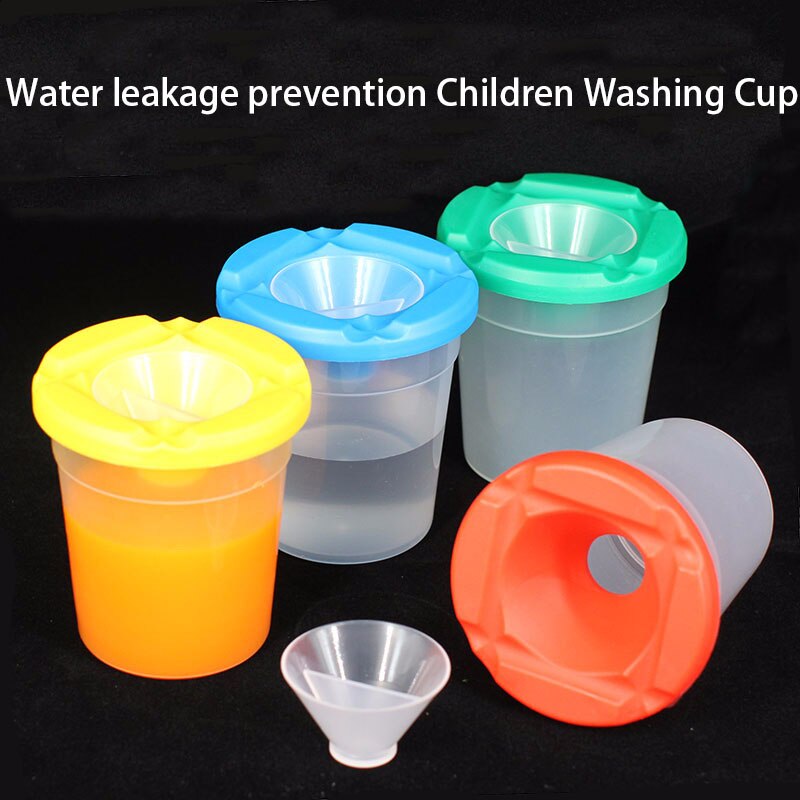 Water leakage prevention DIY Children Washing Cup writing brush Cup Paint Cup Painting Handmade Accessories Random