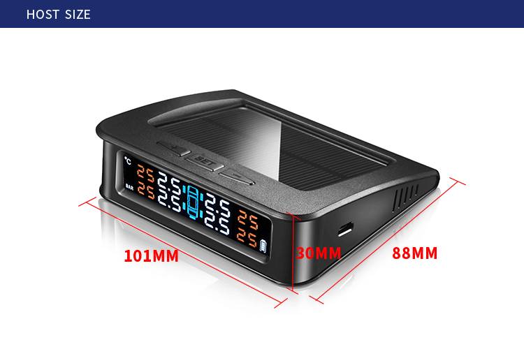 Sistema de Monitoreo de presión de neumáticos de coche TPMS inalámbrico Solar, LCD, 4 sensores externos, energía Solar, TPMS