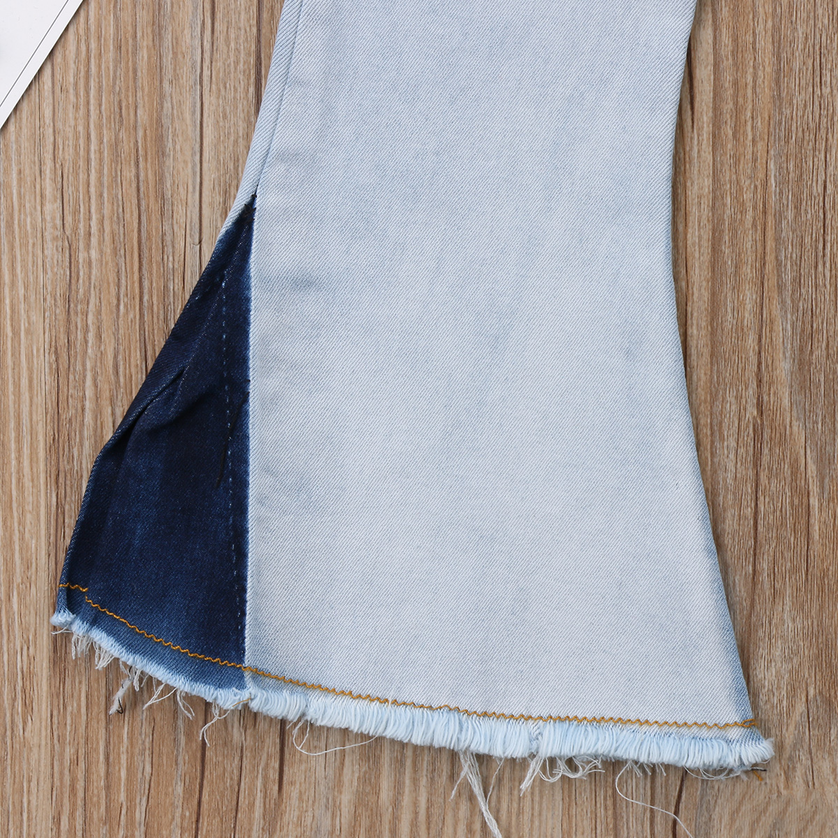 Småbørn børn baby pige bell jeans underdele bukser denim boot cut brede ben jeans bukser piger