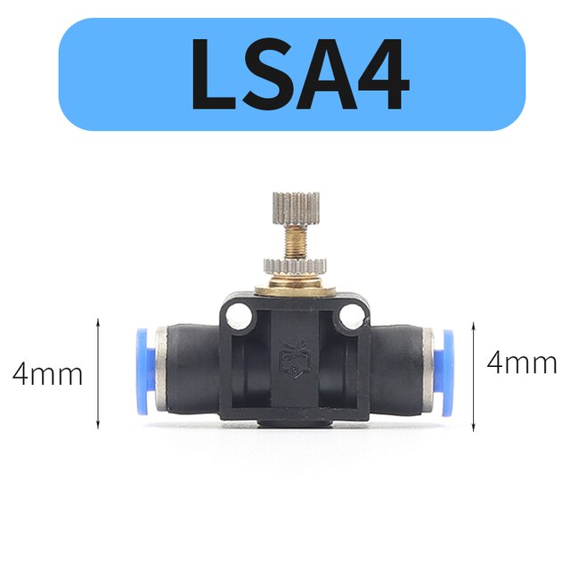 Lsa pneumatikkopplingar justera pneumatik luftgasventil hastighetskontroll snabb slang slang vattenkoppling 4mm 6mm 8mm 10: Lsa 4