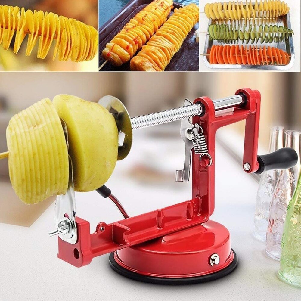 Twisted Potato Slicer Spiral Groentesnijder Voor Ui Wortel Komkommer Aubergine Worst Hotdog Bbq En Gebakken Franse Fry Cutter