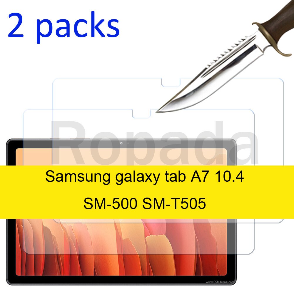 Skjermbeskytter i herdet glass til samsung galakse fanen  a8 10.5 a7 10.4 sm-t500 sm-t505 a7 lite 8.7 beskyttelsesfilm: A7 10.4 2 stk