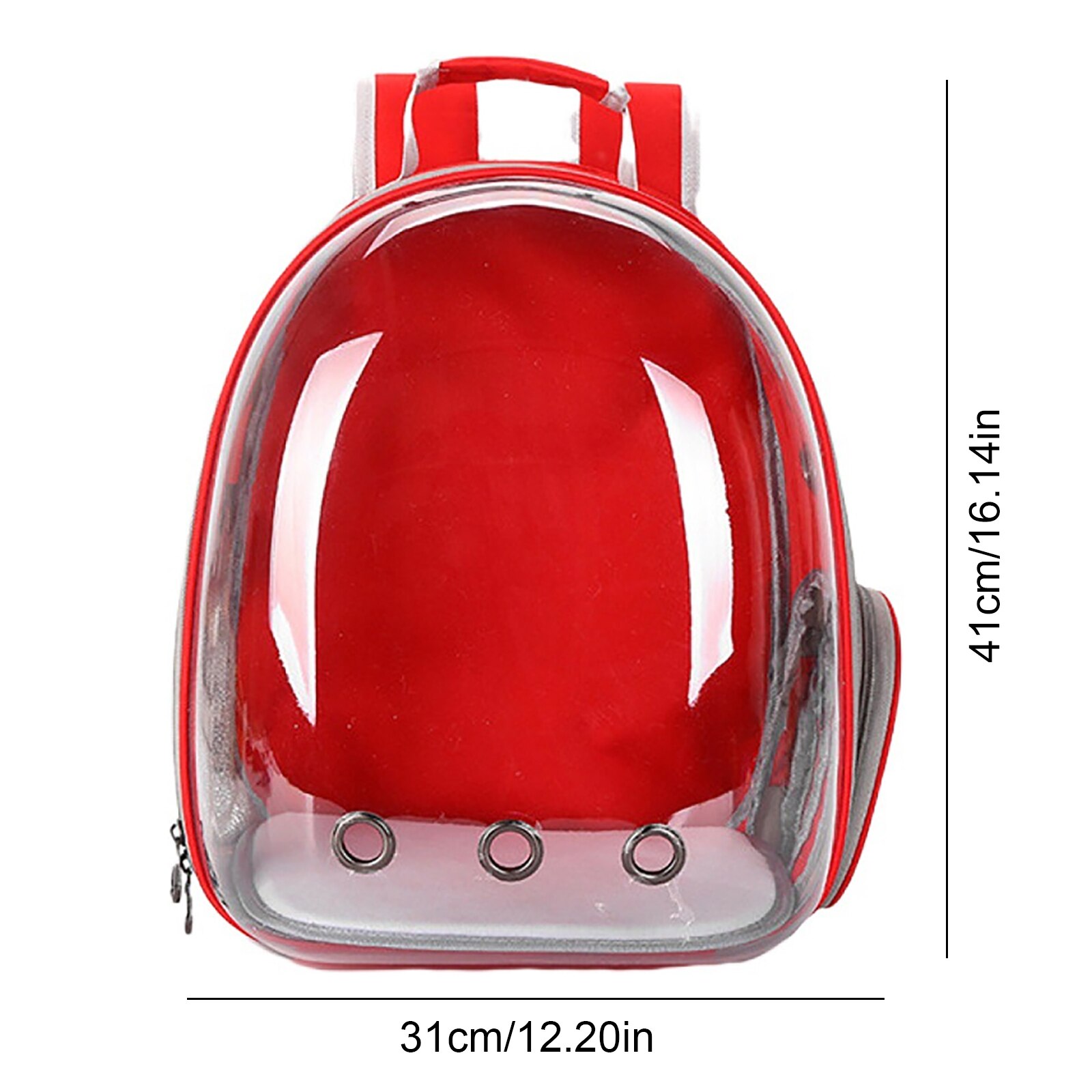 Bolsa de transporte para gato y perro, mochila de burbujas para transportar gatos, cápsula transparente para viajes: Rojo