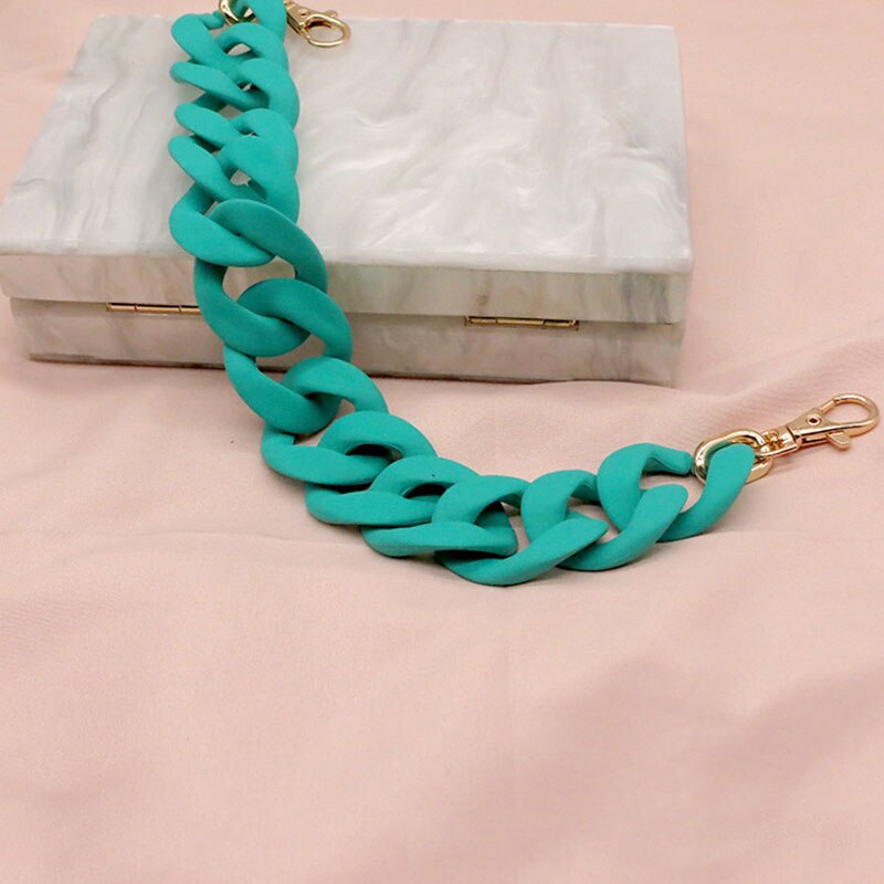 38-60cm kettingen van acrylhars voor tassen, handtassen, dames, gouden taskettingen voor plastic tassen, accessoires van acrylkunststof.: Blauw (38cm)