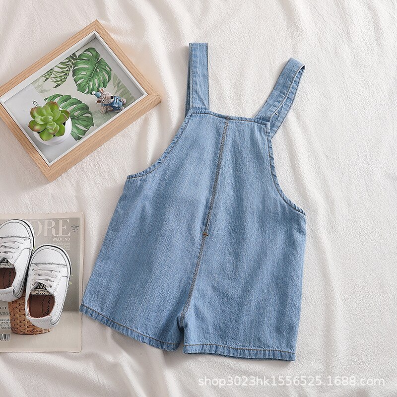 Zomer Baby Kids Jumpsuits Shorts Koreaanse Bloemen Denim Overalls Voor Meisje 1 2 3 4 Jaar Peuter Meisje Jeans shorts