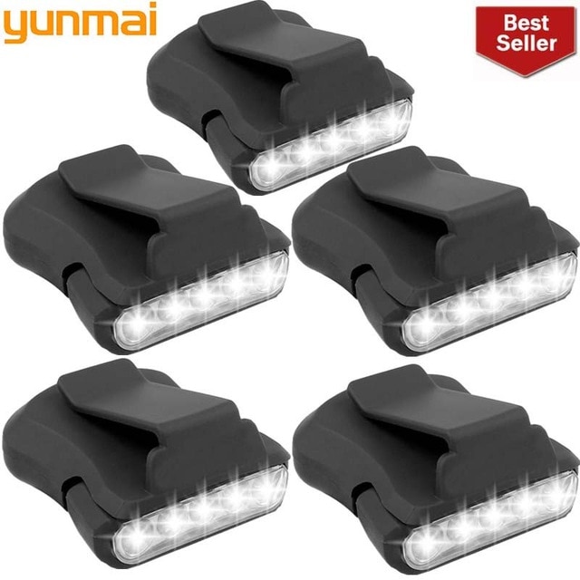 Yunmai 5 stk 5 ledet sensor hodehette lue lampe lys hodelykt lommelykt svart turlommelykt sykling blitslys utendørs ridning